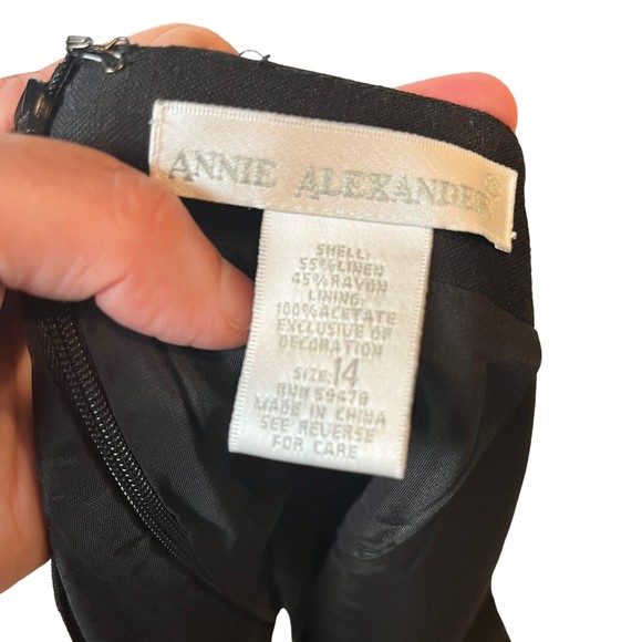 Vintage Annie Alexander Linen Blend Pencil Skirt Floral Embroidery - Picture 5 of 7